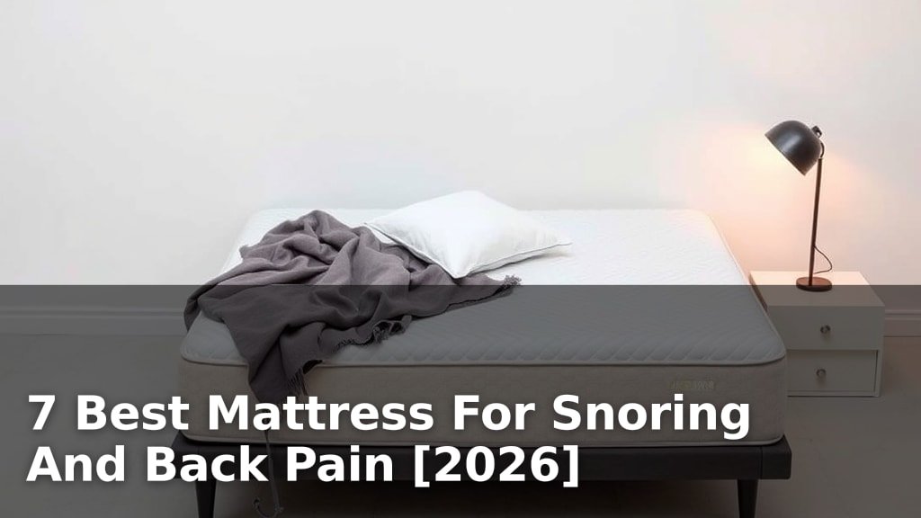 7 Best Mattress For Snoring And Back Pain [2026]