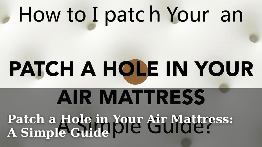 Patch a Hole in Your Air Mattress: A Simple Guide