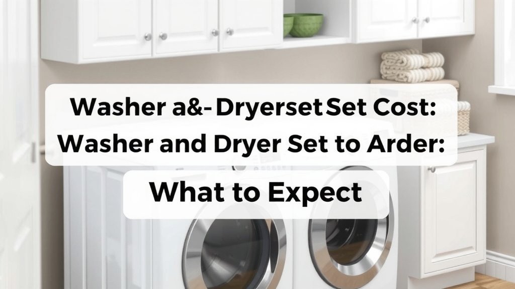 Washer and Dryer Set Cost: What to Expect