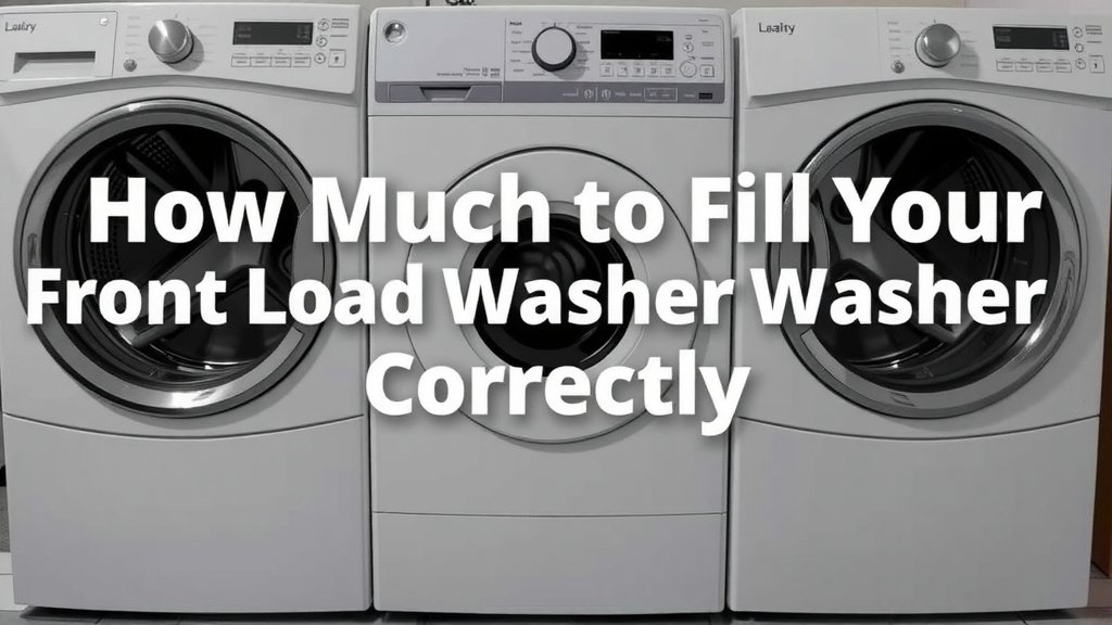 How Much to Fill Your Front Load Washer Correctly