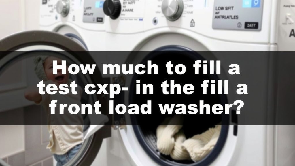 How Much to Fill a Front Load Washer