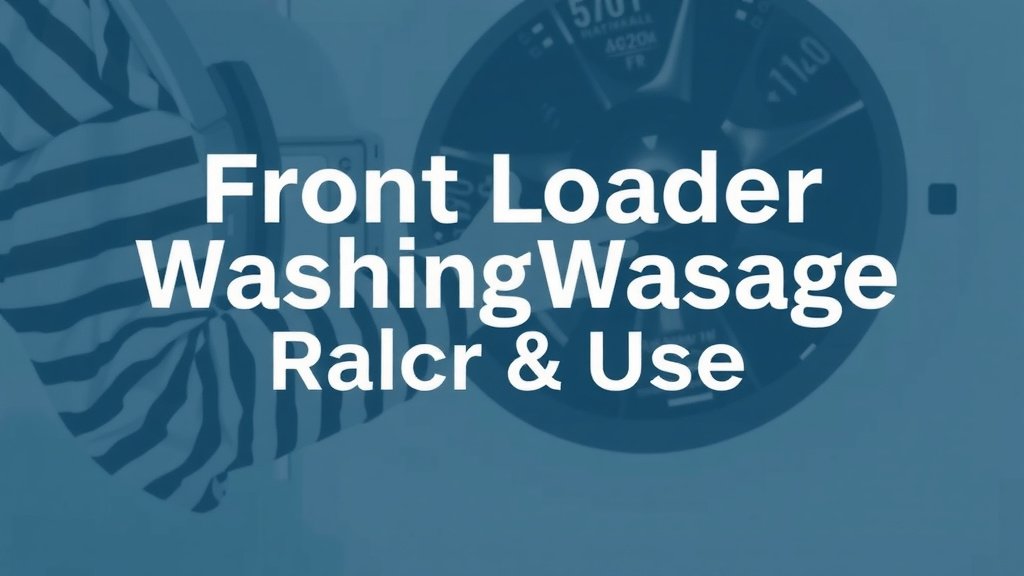 Front Loader Washer Water Usage Explained