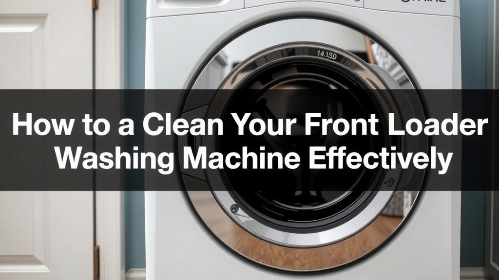 How to Clean Your Front Loader Washing Machine Effectively