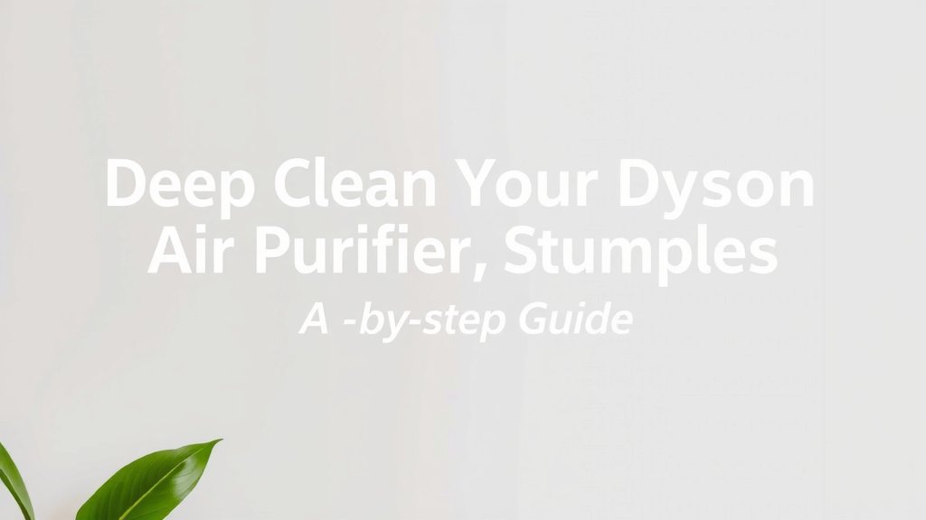 Deep Clean Your Dyson Air Purifier: A Step-by-Step Guide