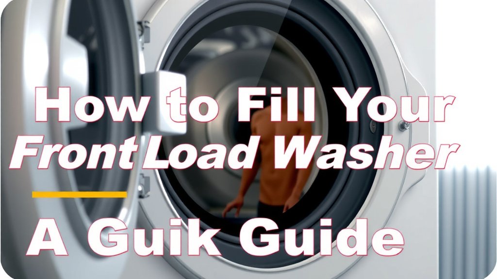 How to Fill Your Front Load Washer: A Quick Guide