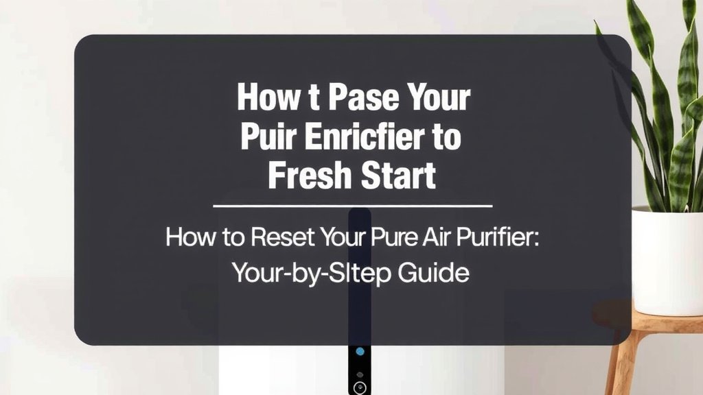 Giving Your Pure Enrichment Air Purifier a Fresh Start