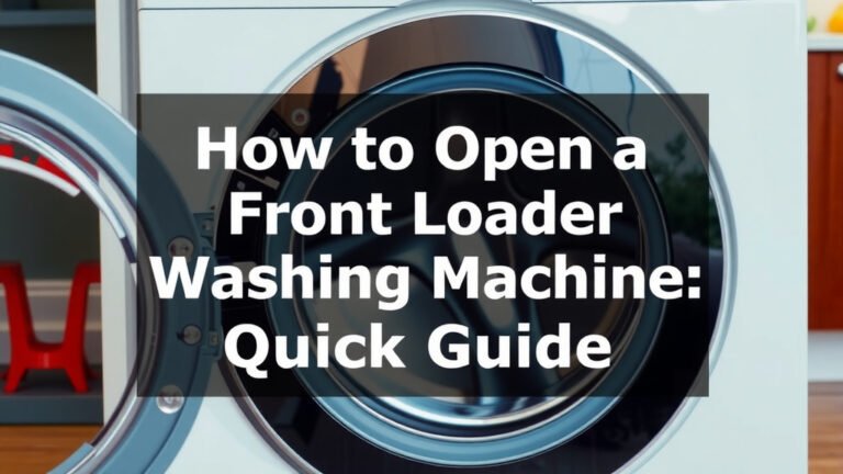 How to Open a Front Loader Washing Machine: Quick Guide