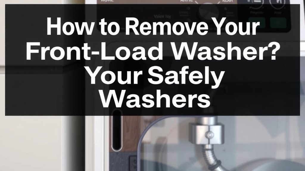 How to Safely Remove Your Front Load Washer