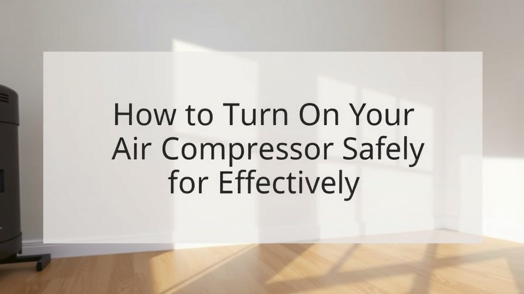 How to Turn On Your Air Compressor Safely and Effectively