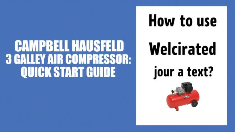 Campbell Hausfeld 3 Gallon Air Compressor: Quick Start Guide