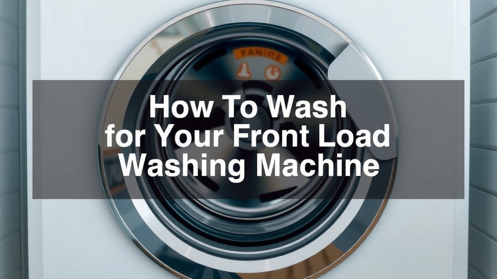 How to Wash Your Front Load Washing Machine