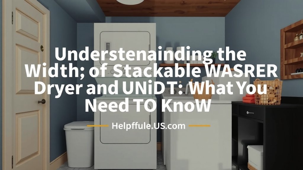 Understanding the Width of Stackable Washer Dryer Units