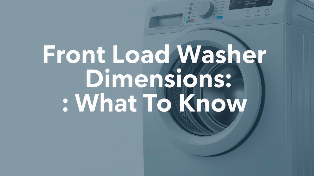 Front Load Washer Dimensions: What to Know