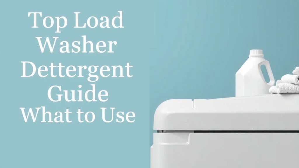 Top Load Washer Detergent Guide: What to Use