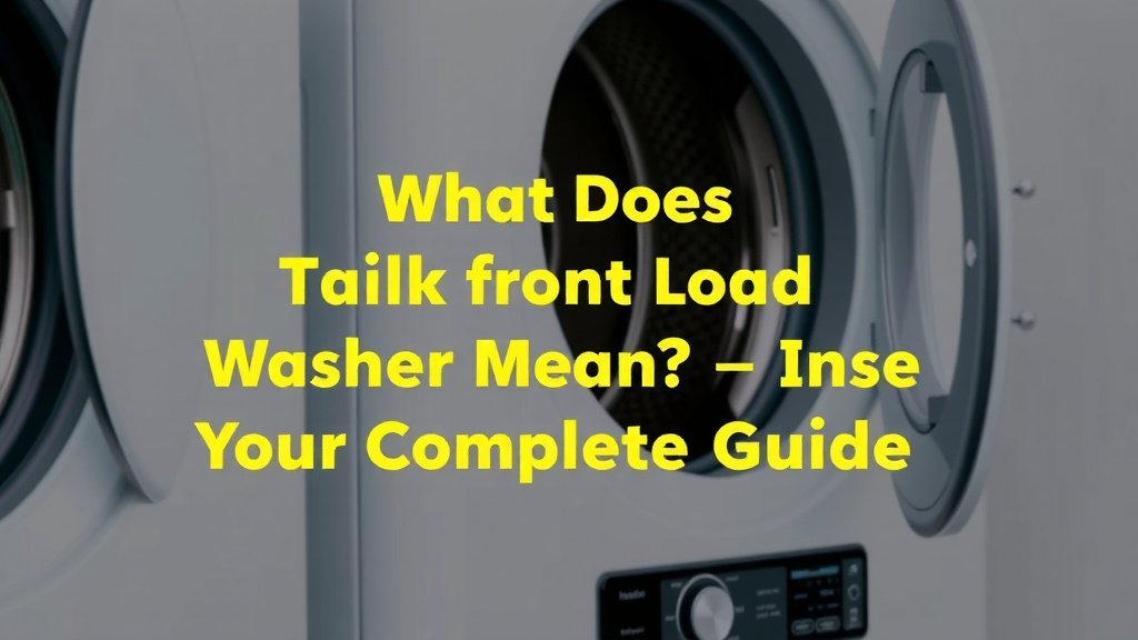 What Does Front Load Washer Mean? Your Complete Guide