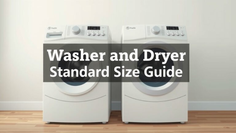 Washer and Dryer Standard Size Guide