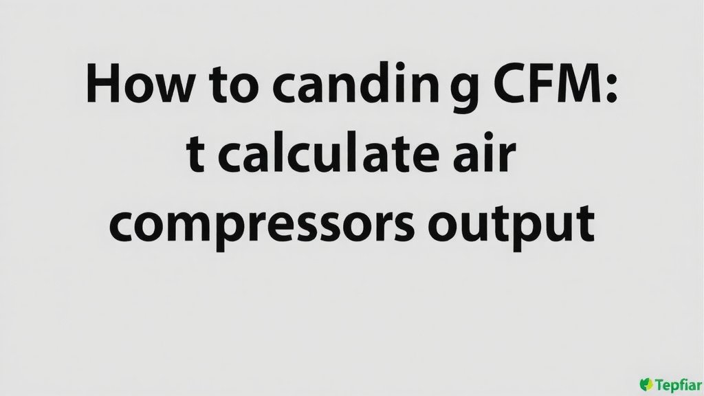 Understanding CFM: How to Calculate Air Compressor Output
