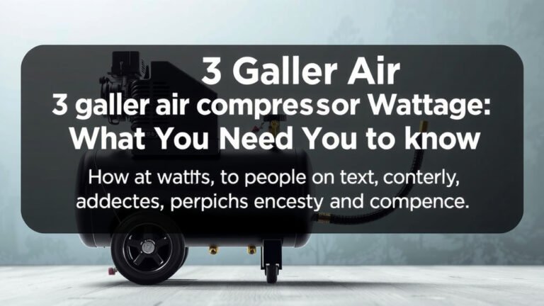 3 Gallon Air Compressor Wattage: What You Need to Know