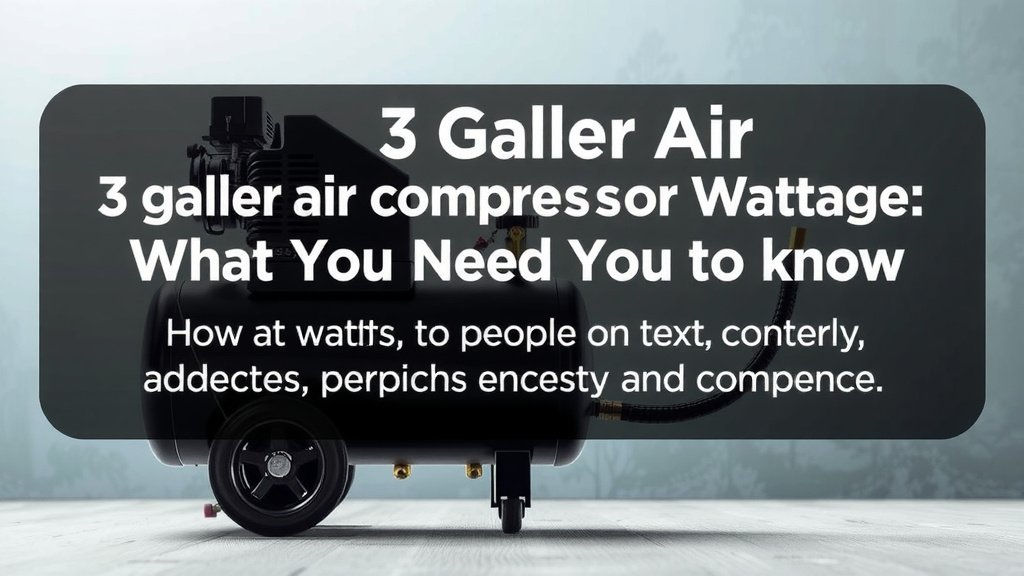 3 Gallon Air Compressor Wattage: What You Need to Know