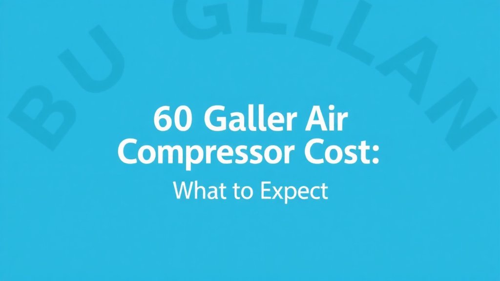 60 Gallon Air Compressor Cost: What to Expect